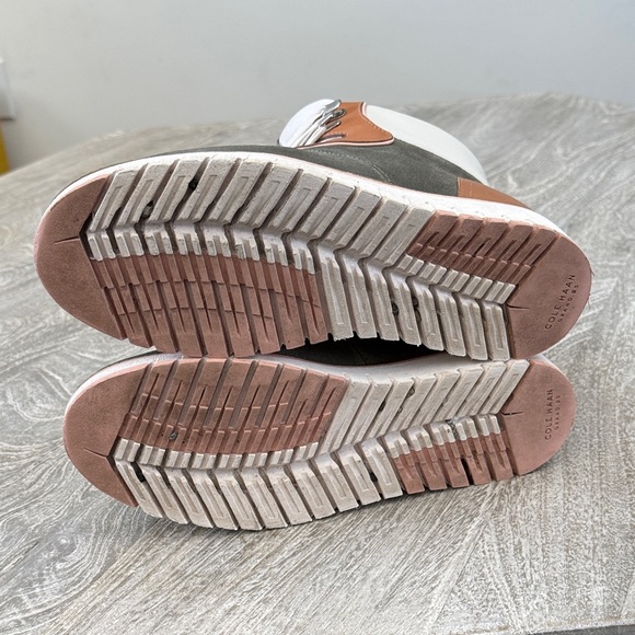 Cole Haan Gray and Brown Lace Up Boots - Picture 9 of 12